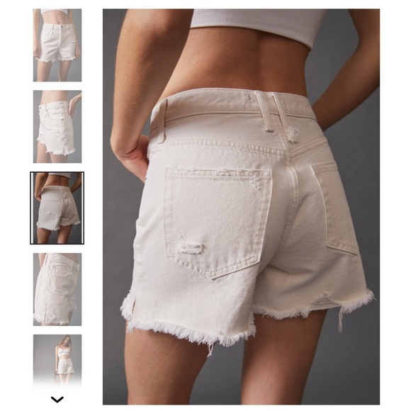 Free People - We The Free- Makai Cut Off White High Waisted Cotton Denim… - Picture 6 of 12
